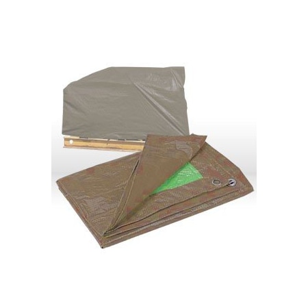 Kotap Heavy Duty Tarp, 8 ft x 10 ft, Brown/Green TBG0810